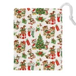 Christmas Texture, Pattern, Red, Tree, Craciun, Green, Christmas Drawstring Pouch (4XL)