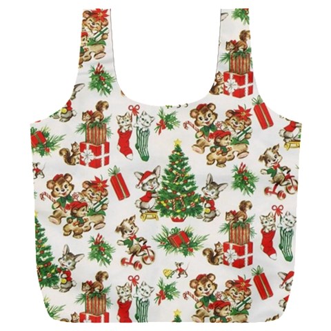 Christmas Texture, Pattern, Red, Tree, Craciun, Green, Christmas Full Print Recycle Bag (XXXL) from ArtsNow.com Front