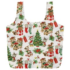 Christmas Texture, Pattern, Red, Tree, Craciun, Green, Christmas Full Print Recycle Bag (XXXL) from ArtsNow.com Front