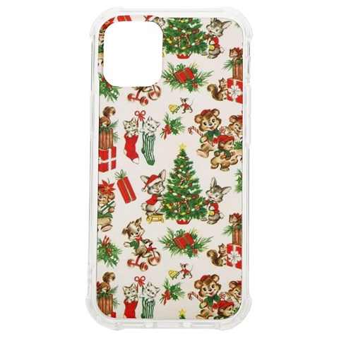 Christmas Texture, Pattern, Red, Tree, Craciun, Green, Christmas iPhone 12 mini TPU UV Print Case	 from ArtsNow.com Front