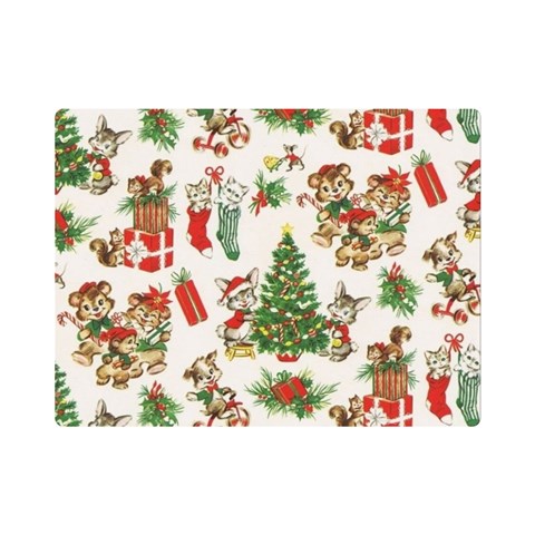 Christmas Texture, Pattern, Red, Tree, Craciun, Green, Christmas Premium Plush Fleece Blanket (Mini) from ArtsNow.com 35 x27  Blanket Front