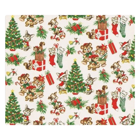 Christmas Texture, Pattern, Red, Tree, Craciun, Green, Christmas Premium Plush Fleece Blanket (Small) from ArtsNow.com 50 x40  Blanket Front