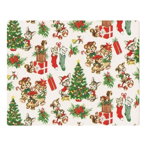 Christmas Texture, Pattern, Red, Tree, Craciun, Green, Christmas Premium Plush Fleece Blanket (Large) from ArtsNow.com 80 x60  Blanket Front