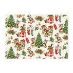 Christmas Texture, Pattern, Red, Tree, Craciun, Green, Christmas Crystal Sticker (A4)