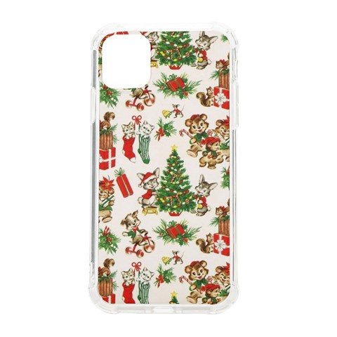 Christmas Texture, Pattern, Red, Tree, Craciun, Green, Christmas iPhone 11 TPU UV Print Case from ArtsNow.com Front