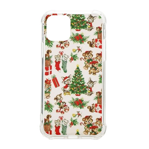 Christmas Texture, Pattern, Red, Tree, Craciun, Green, Christmas iPhone 11 Pro 5.8 Inch TPU UV Print Case from ArtsNow.com Front