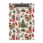 Christmas Texture, Pattern, Red, Tree, Craciun, Green, Christmas A5 Acrylic Clipboard