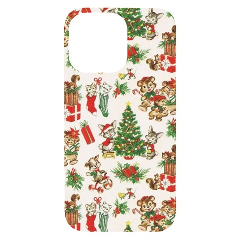 Christmas Texture, Pattern, Red, Tree, Craciun, Green, Christmas iPhone 14 Pro Max Black UV Print Case from ArtsNow.com Front