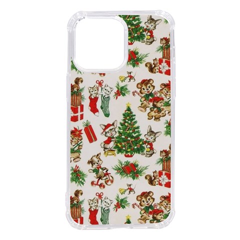 Christmas Texture, Pattern, Red, Tree, Craciun, Green, Christmas iPhone 14 Pro Max TPU UV Print Case from ArtsNow.com Front