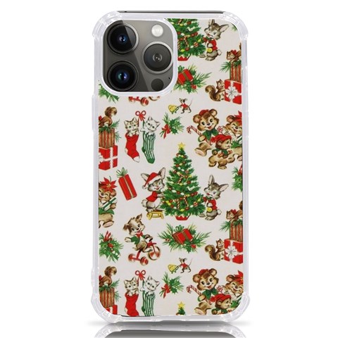 Christmas Texture, Pattern, Red, Tree, Craciun, Green, Christmas iPhone 13 Pro Max TPU UV Print Case from ArtsNow.com Front