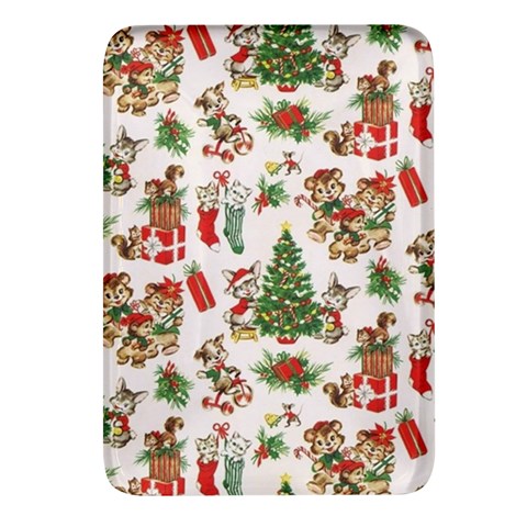 Christmas Texture, Pattern, Red, Tree, Craciun, Green, Christmas Rectangular Glass Fridge Magnet (4 pack) from ArtsNow.com Front