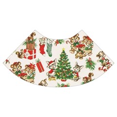 Christmas Texture, Pattern, Red, Tree, Craciun, Green, Christmas Trumpet Sleeve Cropped Top from ArtsNow.com Cuff Right