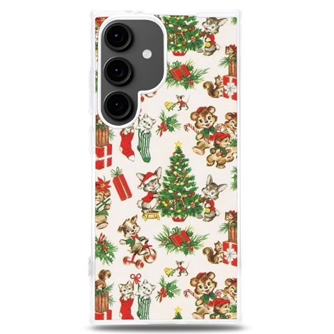 Christmas Texture, Pattern, Red, Tree, Craciun, Green, Christmas Samsung Galaxy S24 Plus 6.7 Inch TPU UV Case from ArtsNow.com Front