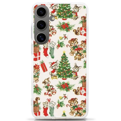 Christmas Texture, Pattern, Red, Tree, Craciun, Green, Christmas Samsung Galaxy S24 Ultra 6.9 Inch TPU UV Case from ArtsNow.com Front