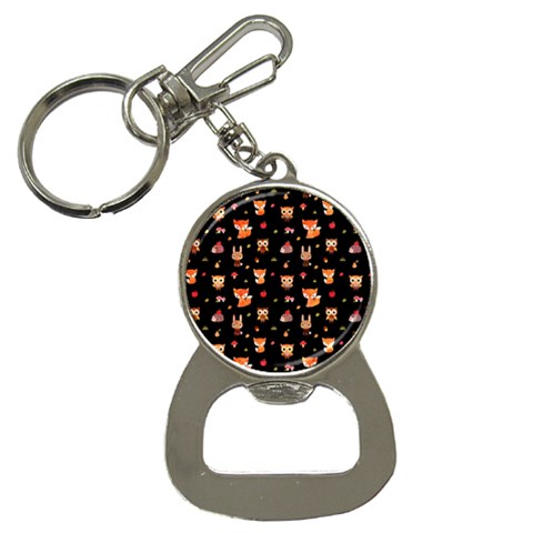 Cool Woodland Animal, Koteto, Scandinavian, Acorn Bottle Opener Key Chain from ArtsNow.com Front