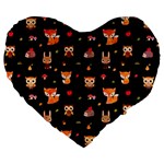 Cool Woodland Animal, Koteto, Scandinavian, Acorn Large 19  Premium Heart Shape Cushions