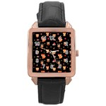 Cool Woodland Animal, Koteto, Scandinavian, Acorn Rose Gold Leather Watch 