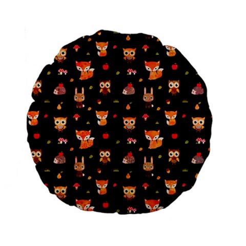 Cool Woodland Animal, Koteto, Scandinavian, Acorn Standard 15  Premium Flano Round Cushions from ArtsNow.com Front