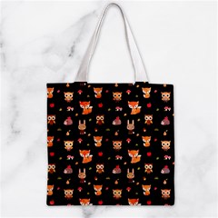 Cool Woodland Animal, Koteto, Scandinavian, Acorn Zipper Grocery Tote Bag from ArtsNow.com Front