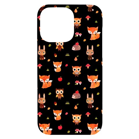 Cool Woodland Animal, Koteto, Scandinavian, Acorn iPhone 14 Pro Max Black UV Print Case from ArtsNow.com Front