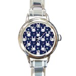 Cute Bunny Pattern, Easter, Koteto Round Italian Charm Watch