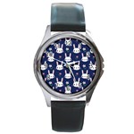 Cute Bunny Pattern, Easter, Koteto Round Metal Watch