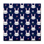 Cute Bunny Pattern, Easter, Koteto Tile Coaster