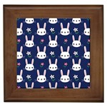 Cute Bunny Pattern, Easter, Koteto Framed Tile