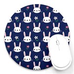 Cute Bunny Pattern, Easter, Koteto Round Mousepad