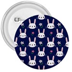 Cute Bunny Pattern, Easter, Koteto 3  Buttons