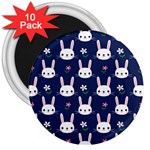 Cute Bunny Pattern, Easter, Koteto 3  Magnets (10 pack) 