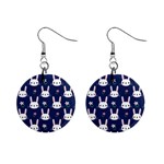 Cute Bunny Pattern, Easter, Koteto Mini Button Earrings