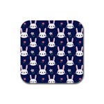 Cute Bunny Pattern, Easter, Koteto Rubber Square Coaster (4 pack)