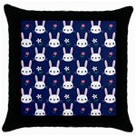 Cute Bunny Pattern, Easter, Koteto Throw Pillow Case (Black)