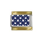 Cute Bunny Pattern, Easter, Koteto Gold Trim Italian Charm (9mm)