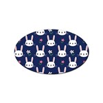 Cute Bunny Pattern, Easter, Koteto Sticker (Oval)