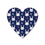 Cute Bunny Pattern, Easter, Koteto Heart Magnet