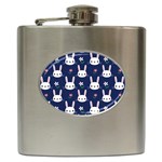 Cute Bunny Pattern, Easter, Koteto Hip Flask (6 oz)