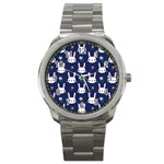 Cute Bunny Pattern, Easter, Koteto Sport Metal Watch