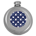 Cute Bunny Pattern, Easter, Koteto Round Hip Flask (5 oz)