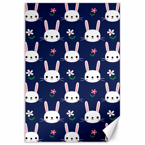 Cute Bunny Pattern, Easter, Koteto Canvas 12  x 18  from ArtsNow.com 11.88 x17.36  Canvas - 1