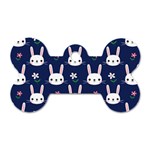 Cute Bunny Pattern, Easter, Koteto Dog Tag Bone (Two Sides)