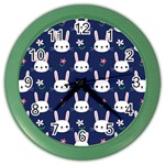 Cute Bunny Pattern, Easter, Koteto Color Wall Clock