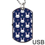 Cute Bunny Pattern, Easter, Koteto Dog Tag USB Flash (One Side)