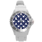 Cute Bunny Pattern, Easter, Koteto Round Plastic Sport Watch (L)