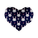 Cute Bunny Pattern, Easter, Koteto Standard 16  Premium Heart Shape Cushions