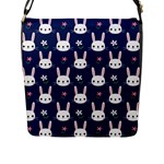 Cute Bunny Pattern, Easter, Koteto Flap Closure Messenger Bag (L)