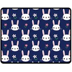 Cute Bunny Pattern, Easter, Koteto Two Sides Fleece Blanket (Medium)