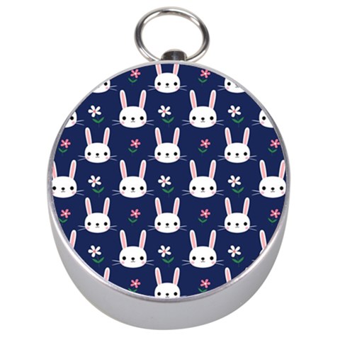 Cute Bunny Pattern, Easter, Koteto Silver Compasses from ArtsNow.com Front