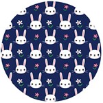 Cute Bunny Pattern, Easter, Koteto Wooden Bottle Opener (Round)